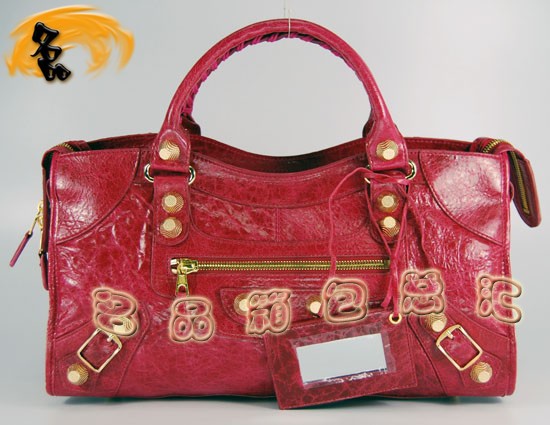 084328B Balenciaga女包 手提包 巴黎世家單肩包 進口羊皮時尚休閑女包 紅色