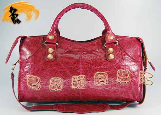084328B Balenciaga女包 手提包 巴黎世家單肩包 進口羊皮時尚休閑女包 紅色