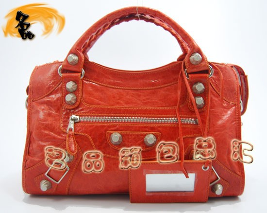 084332A Balenciaga女包 單肩包 巴黎世家手提包 進口羊皮時尚休閑女包 橙色
