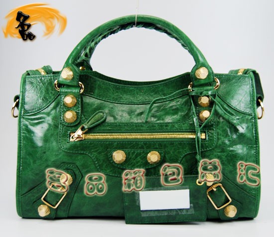 084332B Balenciaga女包 單肩包 巴黎世家手提包 進口羊皮時尚休閑女包 綠色