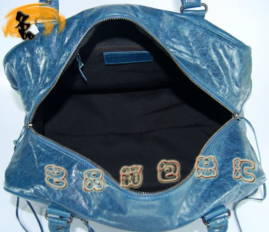 084355 進口羊皮時尚休閑女包 Balenciaga女包 手提包 巴黎世家手提包 寶藍色