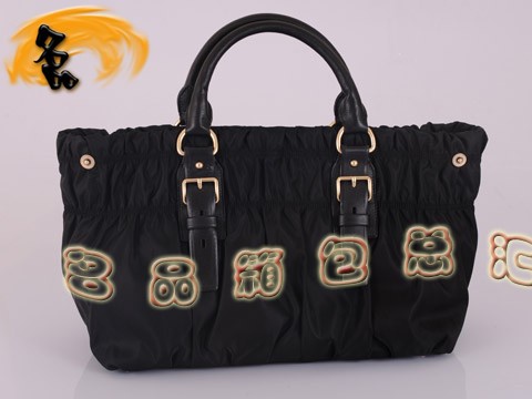 BN1746 Prada女包 防水尼龍帆布休閑女包 Prada手提包 最新款普拉達帆布包 黑色