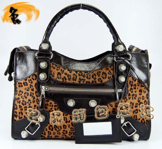 084332A Balenciaga機車包 巴黎世家單肩包 進口牛皮經(jīng)典時尚女包 深啡色