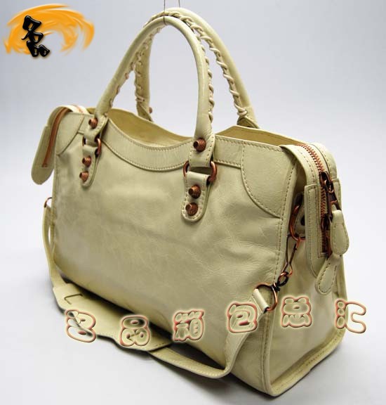 084332C  Balenciaga�μ�� ������������� �M��ţƤ��(j��ng)��r��Ů�� �C܇�� �װ�ɫ
