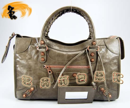 084332C Balenciaga手提包 巴黎世家單肩包 進口牛皮經典時尚女包 銀灰色
