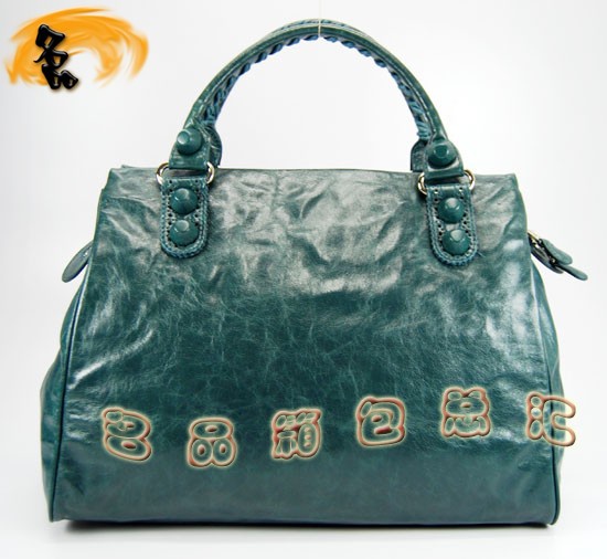 084358 Balenciaga女包 巴黎世家手提包 進口牛皮經典時尚女包 寶藍色