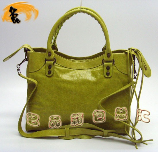 084616  Balenciaga�C܇�� �������҆μ�� �M��ţƤ��(j��ng)��r��Ů�� ����� �\�Gɫ