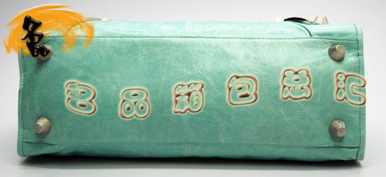 173082A Balenciaga單肩包 巴黎世家手提包 進(jìn)口牛皮經(jīng)典時尚女包 機(jī)車包 湖水綠色
