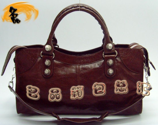 173082A Balenciaga單肩包 進口牛皮經典時尚女包 巴黎世家手提包 深啡色