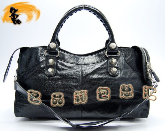 173082A Balenciaga單肩包 巴黎世家手提包 進(jìn)口牛皮經(jīng)典時(shí)尚女包 機(jī)車包 黑色