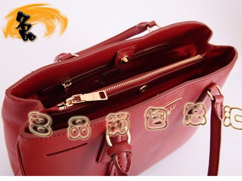 BN1874 Prada�μ�� �¿�r��Ůʿ���e�� ʮ�ּy�M��ţƤŮ�� �����_����� �tɫ