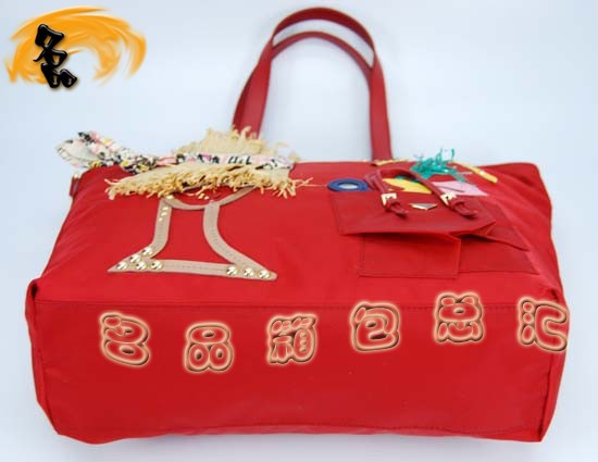 89277 最新款單肩包 Prada女包 普拉達(dá)手提包 Prada時(shí)尚休閑女包 大紅色