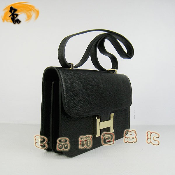 020 愛馬仕 新款H扣單肩包 經(jīng)典款兩用女包 Hermes Constancec系列 黑色復古斜挎包