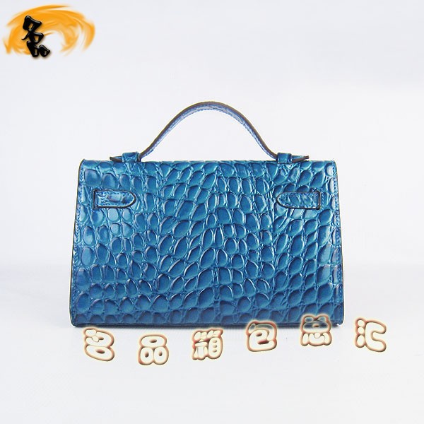 H008 最新款Hermes女包 手提包 愛馬仕晚宴包 Hermes Kelly Bag 凱莉包 石頭紋 中藍色