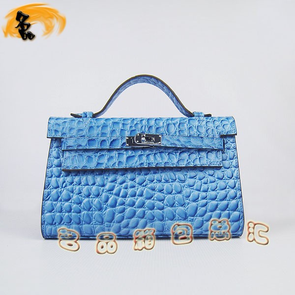 H008 最新款Hermes女包 手提包 愛馬仕晚宴包 Hermes Kelly Bag 凱莉包 石頭紋 淺藍色