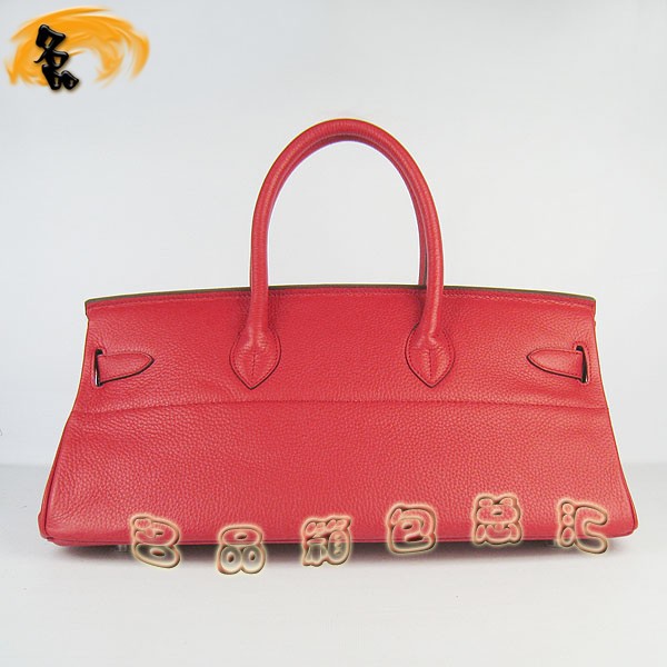 6109 Hermes經典 Birkin 鉑金包 Hermes時尚休閑女士 手提包 荔枝紋 42 紅色銀扣