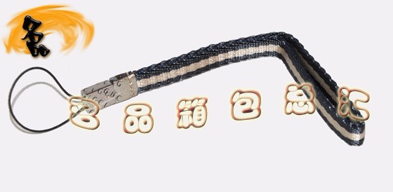 07168R Gucci手機鏈 古奇最新款掛件 Gucci手機掛飾 Gucci飾品 織帶 黑配白色