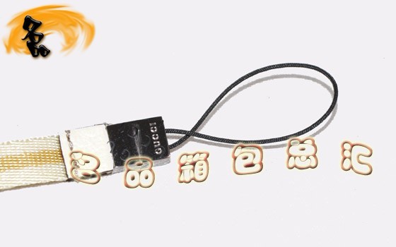 07168R Gucci手機掛飾 Gucci飾品 Gucci手機鏈 古奇最新款掛件 織帶 米白配黃色