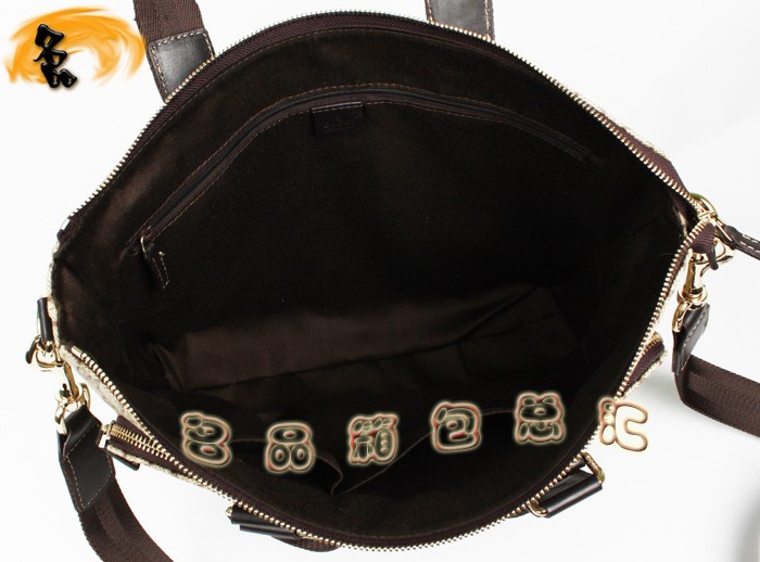 268481 Gucci手提包 古奇男包 GUCCI雙G帆布 時(shí)尚休閑公文包 Gucci斜挎包 咖啡色