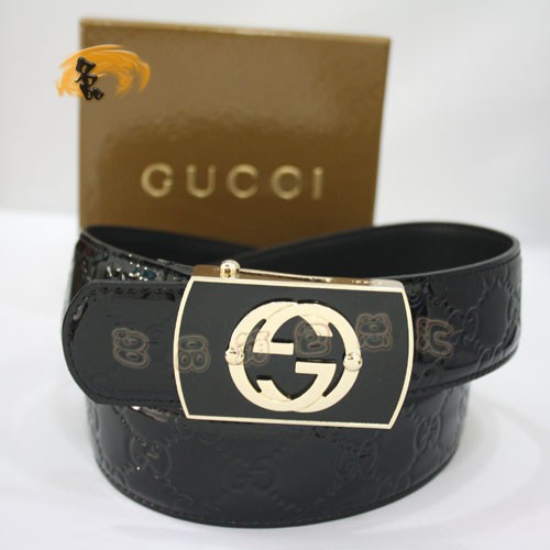 1127 Gucci皮帶 Gucci腰帶 Gucci經典款漆皮女士皮帶 古奇牛皮時尚休閑皮帶 黑色