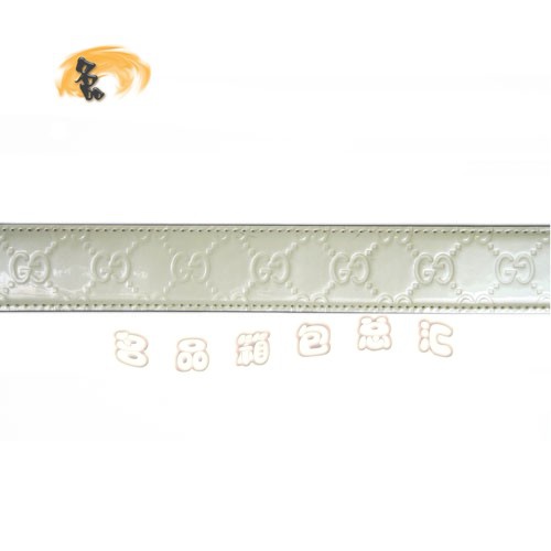 162942 經典款Gucci時尚漆皮女士皮帶 Gucci皮帶 古奇牛皮女款皮帶 Gucci腰帶 白色