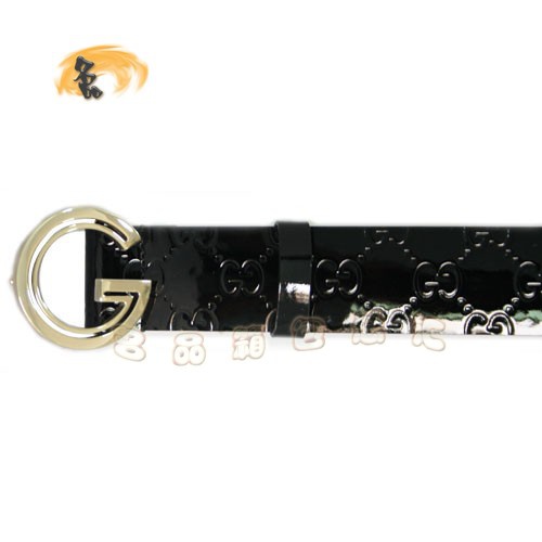 155077 經典款漆皮皮帶 Gucci女士皮帶 古奇女款皮帶 腰帶 Gucci皮帶 黑色