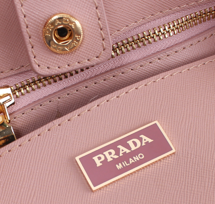 PRADA普拉達新款女包 2245裸粉蝴蝶結小號