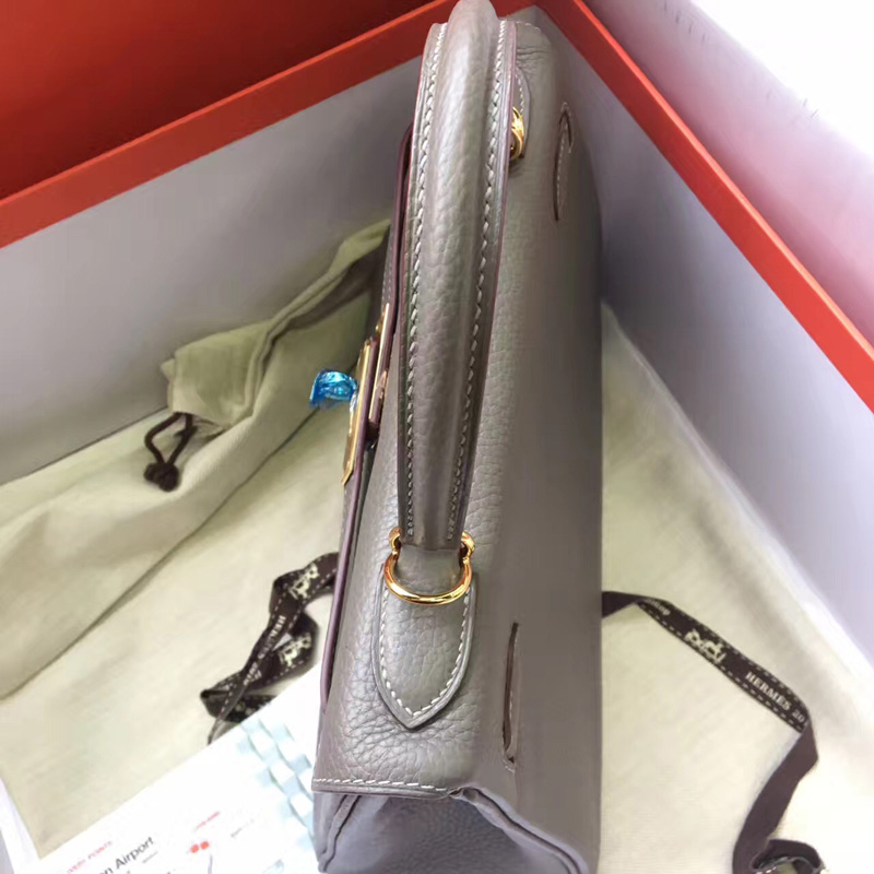 愛馬仕手提包 Hermes Birkin系列 鉑金包 純手工定制版 30cm TOGO皮 灰色