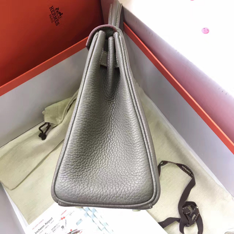 愛馬仕手提包 Hermes Birkin系列 鉑金包 純手工定制版 30cm TOGO皮 灰色