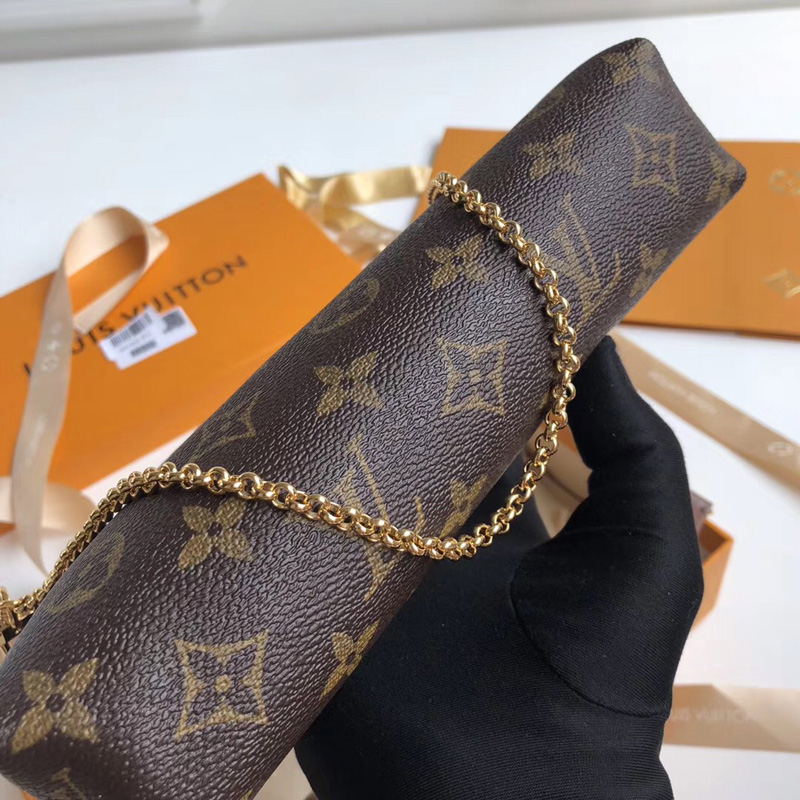 M41638 LV Pallas Cluth 手袋 LV Monogram帆布女包 LV鏈條包 黑色