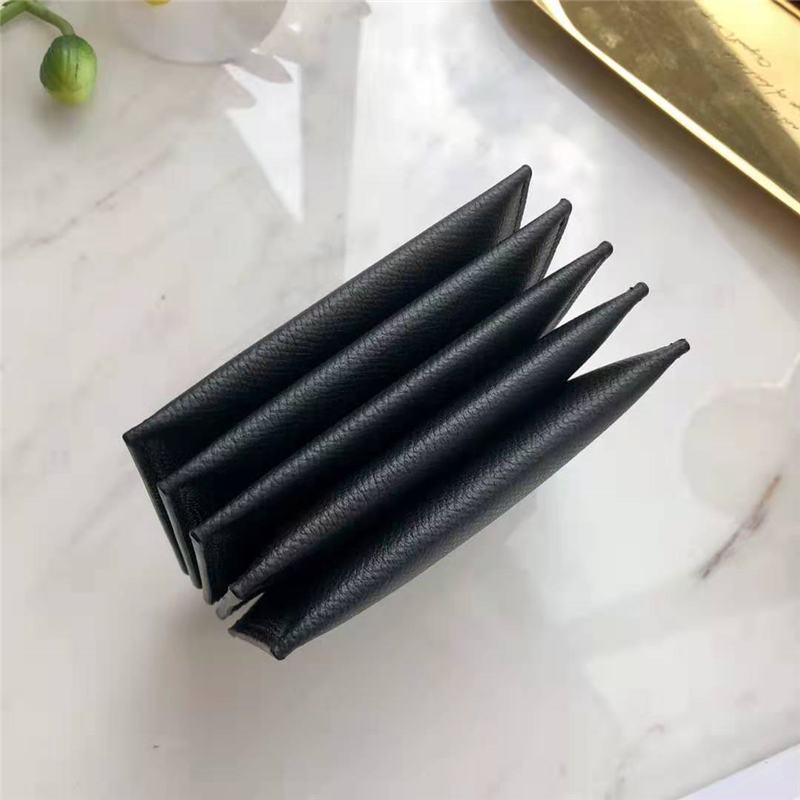 10B693 Celine賽琳卡包 粒面小牛皮 Celine風琴褶卡包 黑色