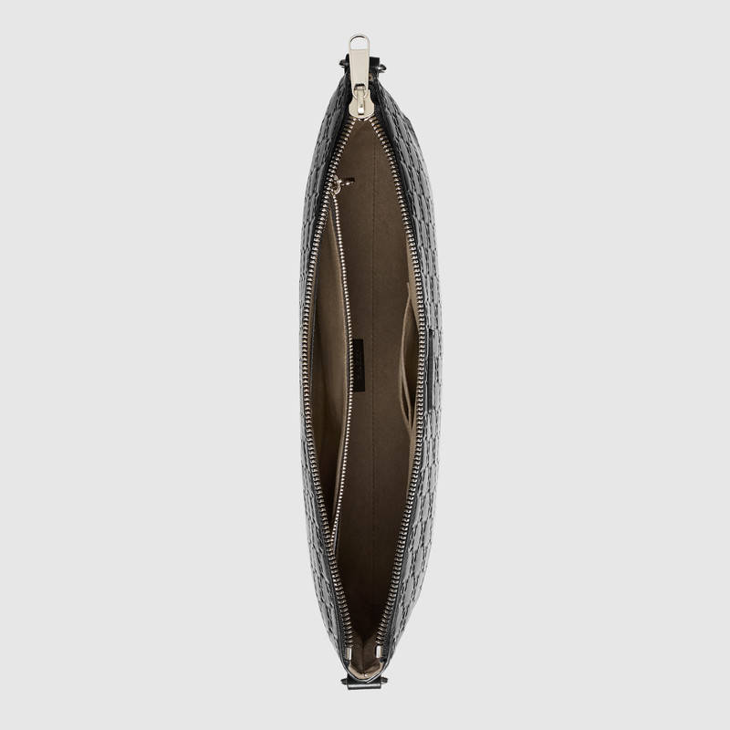 473882 GUCCI Gucci Signature 柔軟質(zhì)地 郵差包 黑色