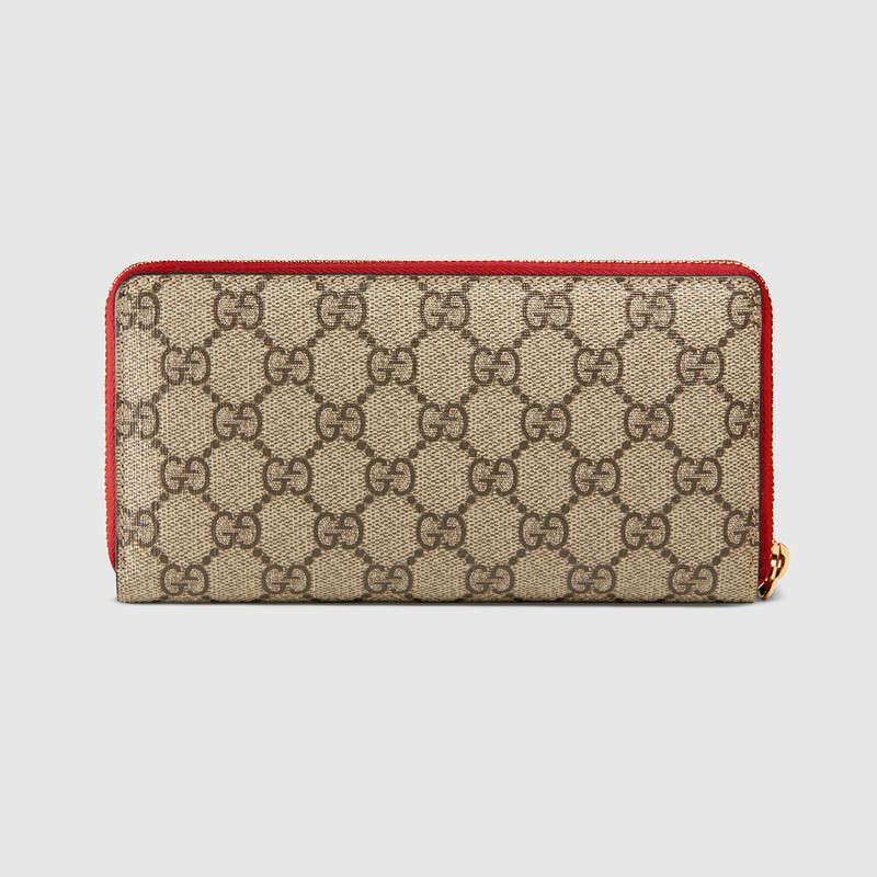 476413 GUCCI GG Supreme高級人造帆布 氣場貓印花 全拉鏈?zhǔn)狡A