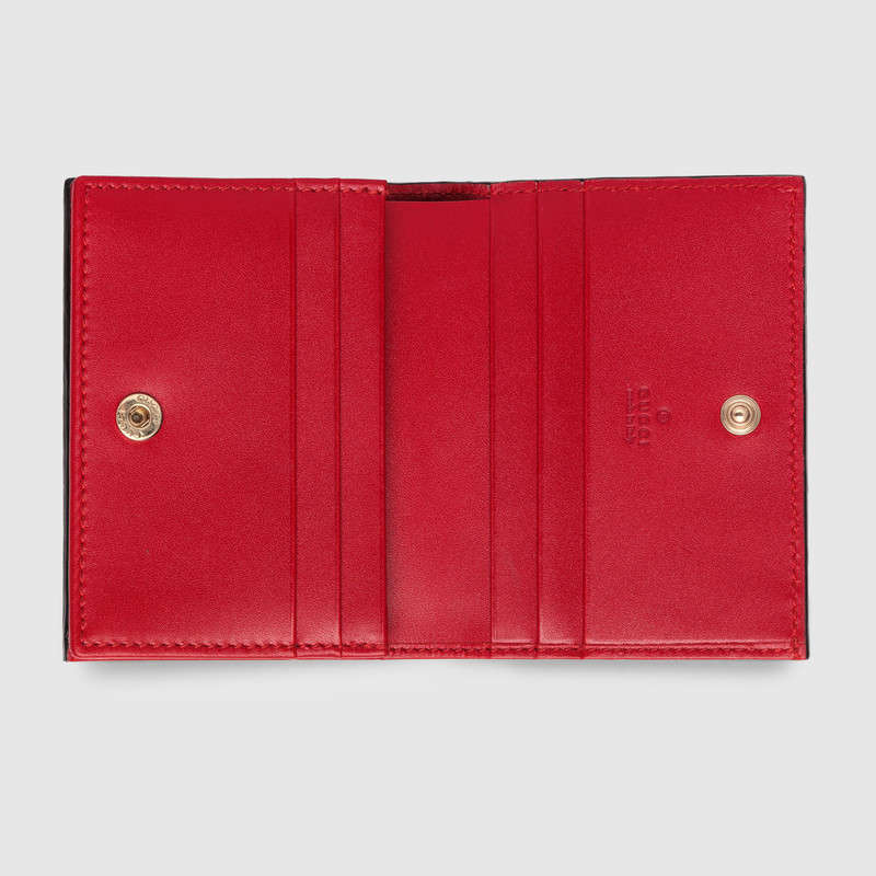 406924 Gucci Signature系列 熱壓皮革 蝴蝶結(jié) 卡片夾 紅色